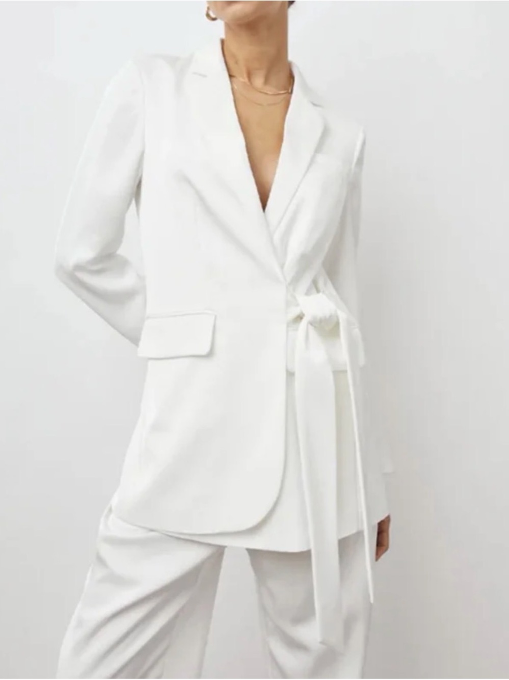Rails Wescott White Tie-Waist Blazer